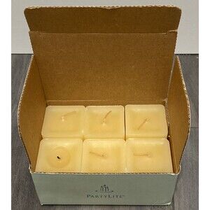 PartyLite Holiday Spices Scent Plus Square Votive Candle K0239 Retired Pack of 6